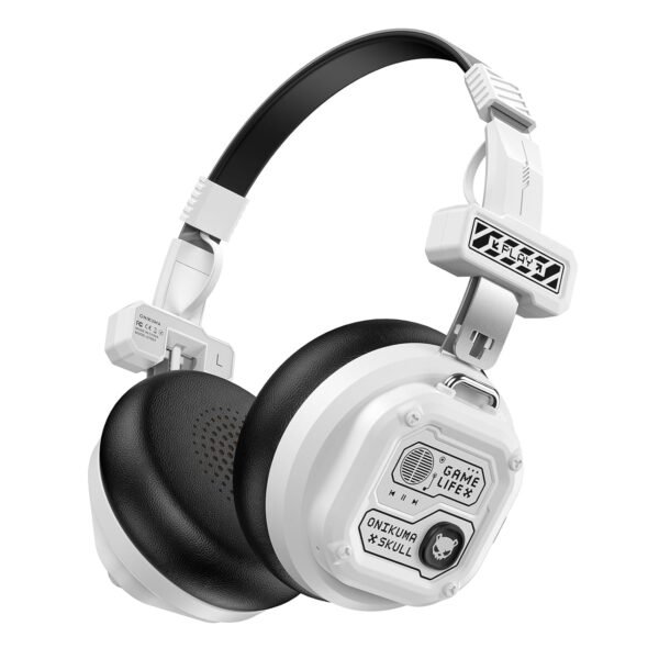 On-Ear Wireless Bluetooth Headphones with 50H Playtime, 40mm Drivers, Deep Bass, Foldable Lightweight Design, Built-in Mic, Type-C Fast Charging (White)