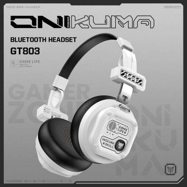 On-Ear Wireless Bluetooth Headphones with 50H Playtime, 40mm Drivers, Deep Bass, Foldable Lightweight Design, Built-in Mic, Type-C Fast Charging (White)