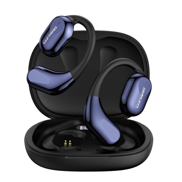 Open-Ear Wireless Earbuds with Ear Hooks, Bluetooth 5.4 Headphones for Running, Sports and Gaming, Low Latency, 6H Playtime, Type-C Charging Case, 16mm Driver