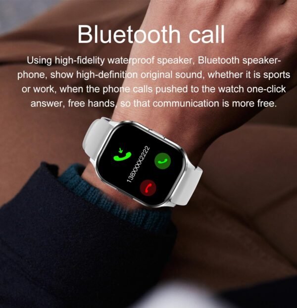 Smart Watch for Android iPhone with Bluetooth Call, 2.01'' AMOLED Display, Fitness Tracker with Heart Rate, NFC, Sleep Monitor, IP67 Waterproof, Voice Assistant, for Men and...
