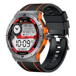 Smart Watch with 1.43" AMOLED Display, Bluetooth Call & Voice Control, Always-On Screen, NFC, Fitness Tracker, IP68 Waterproof, Compatible with Android iOS (Orange)
