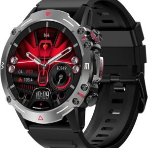 Smart Watch with AMOLED Display, Bluetooth Calling, Fitness Tracker, Heart Rate & Sleep Monitor, IP68 Waterproof Activity Watch with NFC & Custom Dials, Compatible with Android...