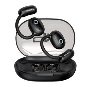 Sports Earbuds with Earhooks and Removable Neck Strap – Bluetooth 5.4 Wireless Running Earbuds for Workout and Gym, Secure Fit Sport Headphone with Type-C Charging Case (Black)